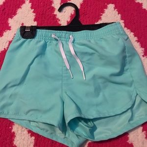 teal, old navy shorts, small girls 6-7